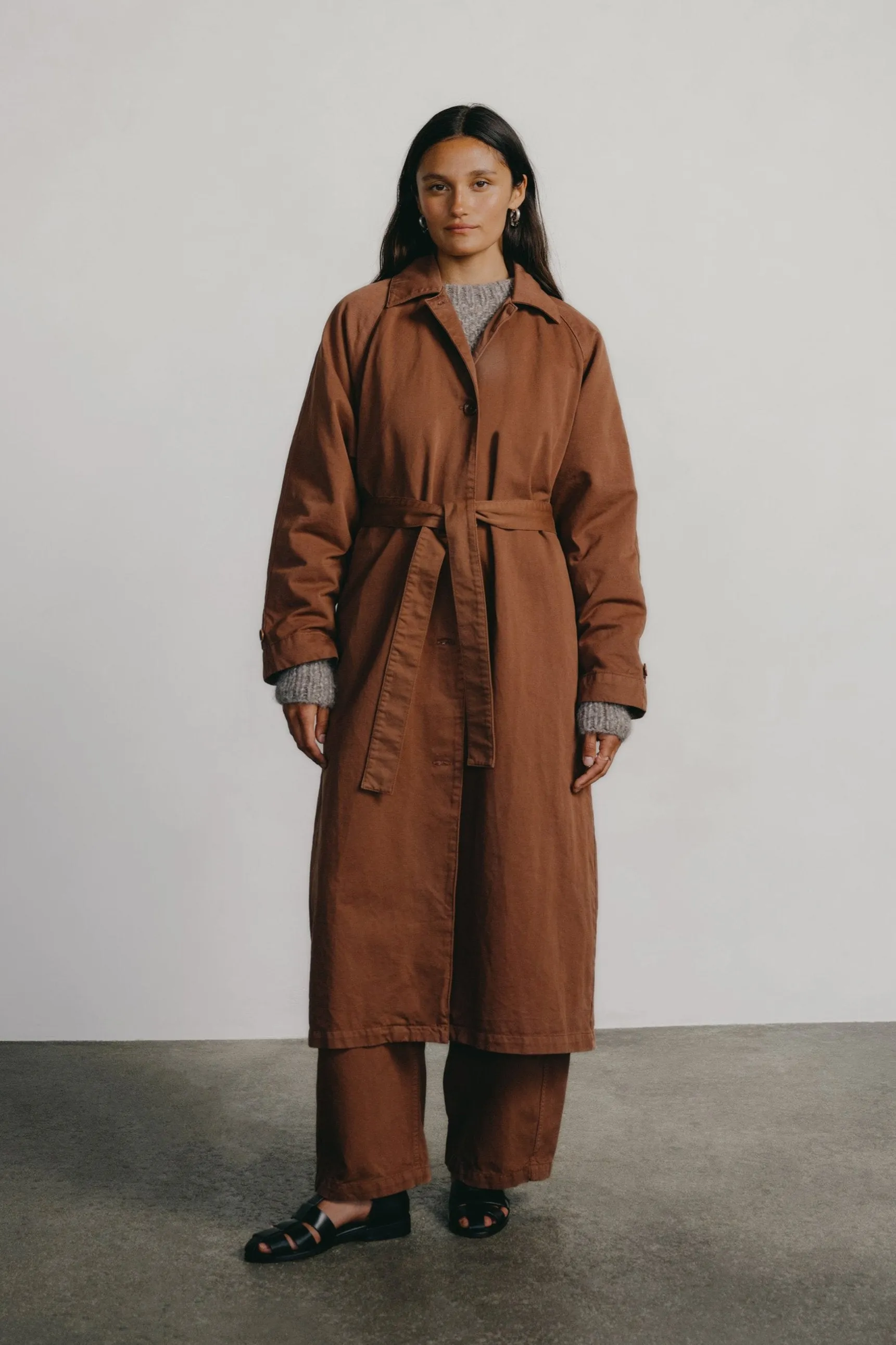 Oversized Trench, Organic Twill, Rust