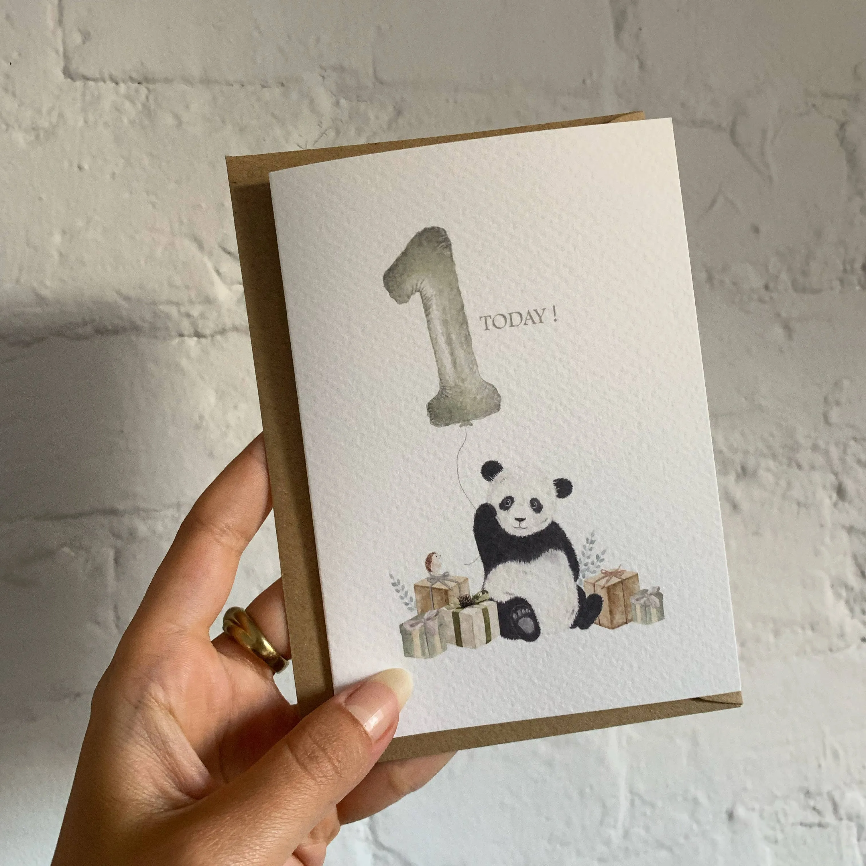 Panda 1st Birthday Card - Little Roglets