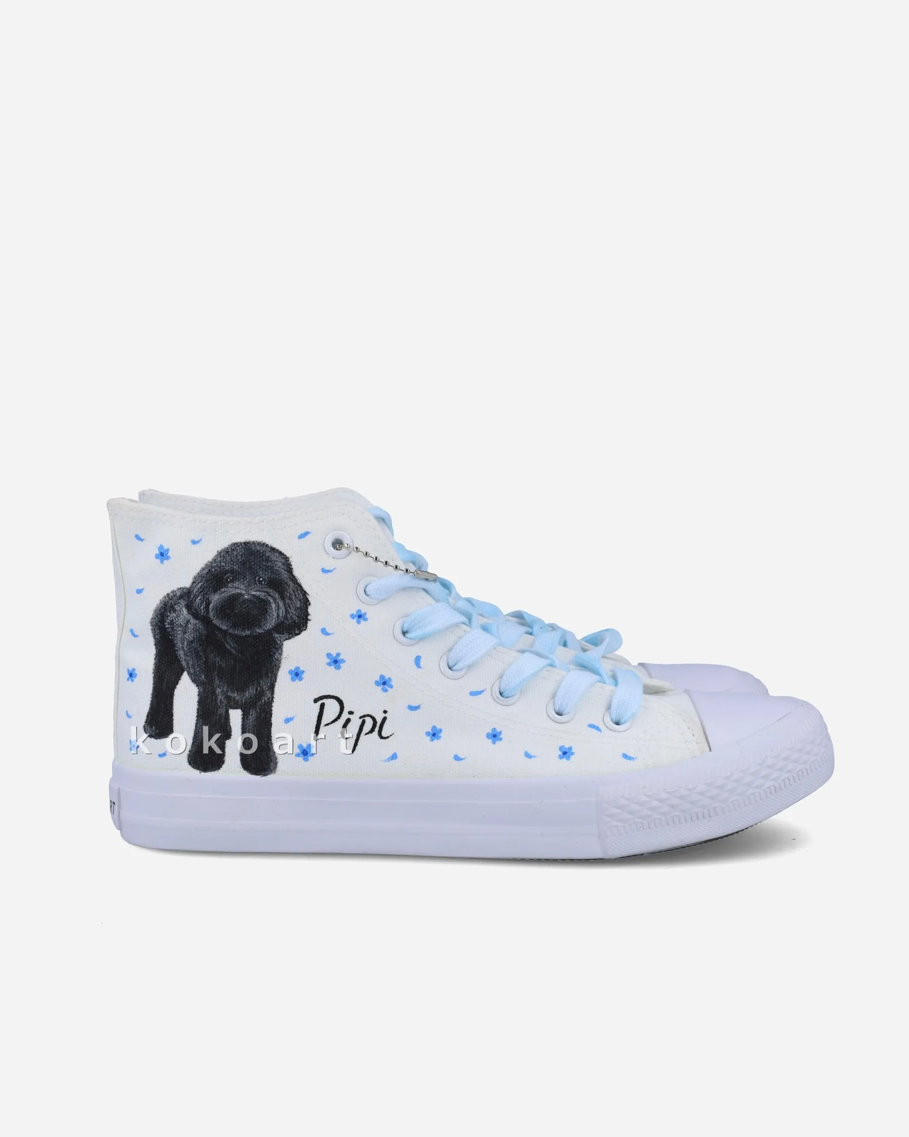 Pet Portrait eith Blossom Hand Painted Shoes