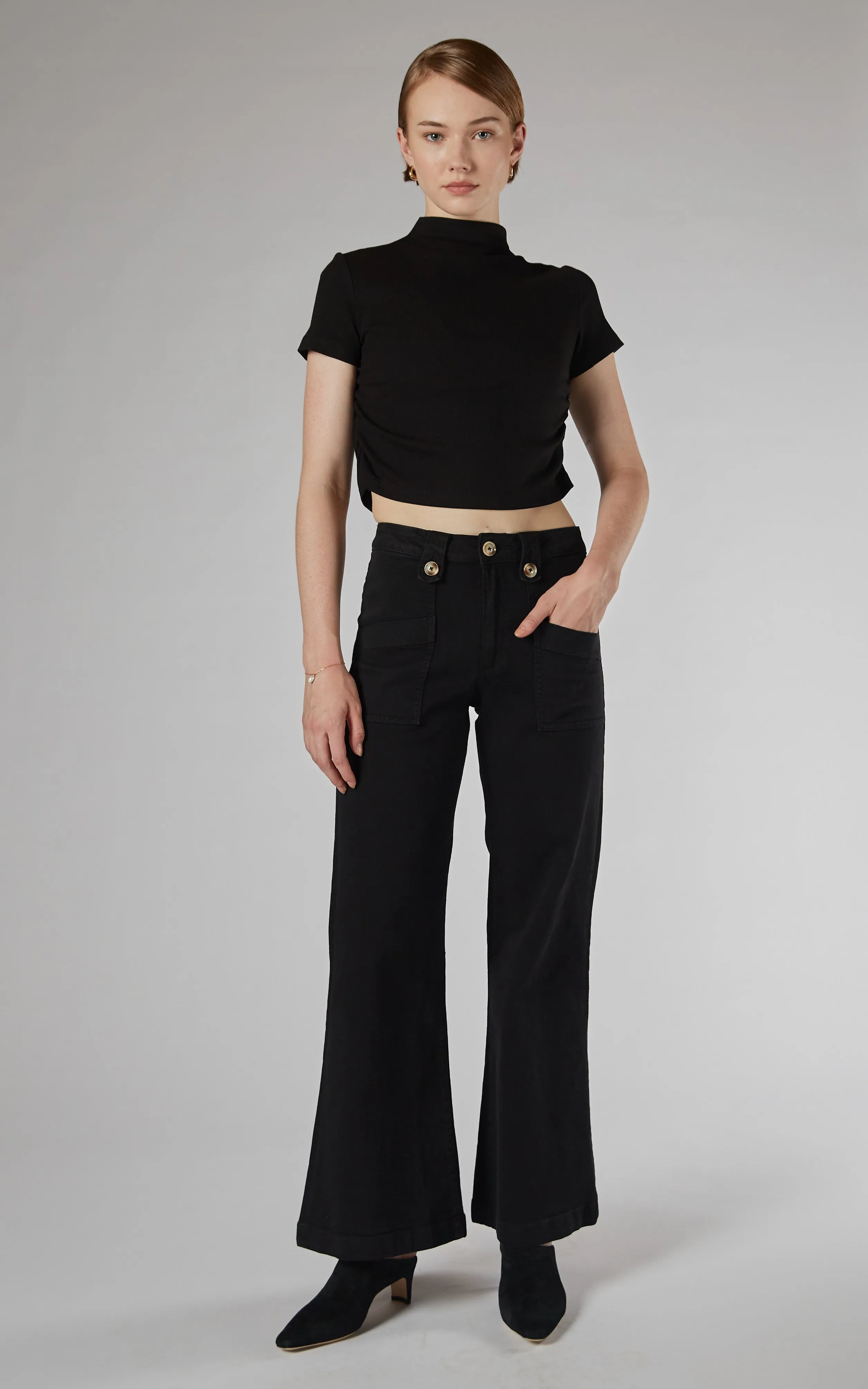 Piper Black Wide Leg Trouser