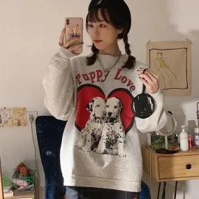 Puppy Love Sweater With Dog Print