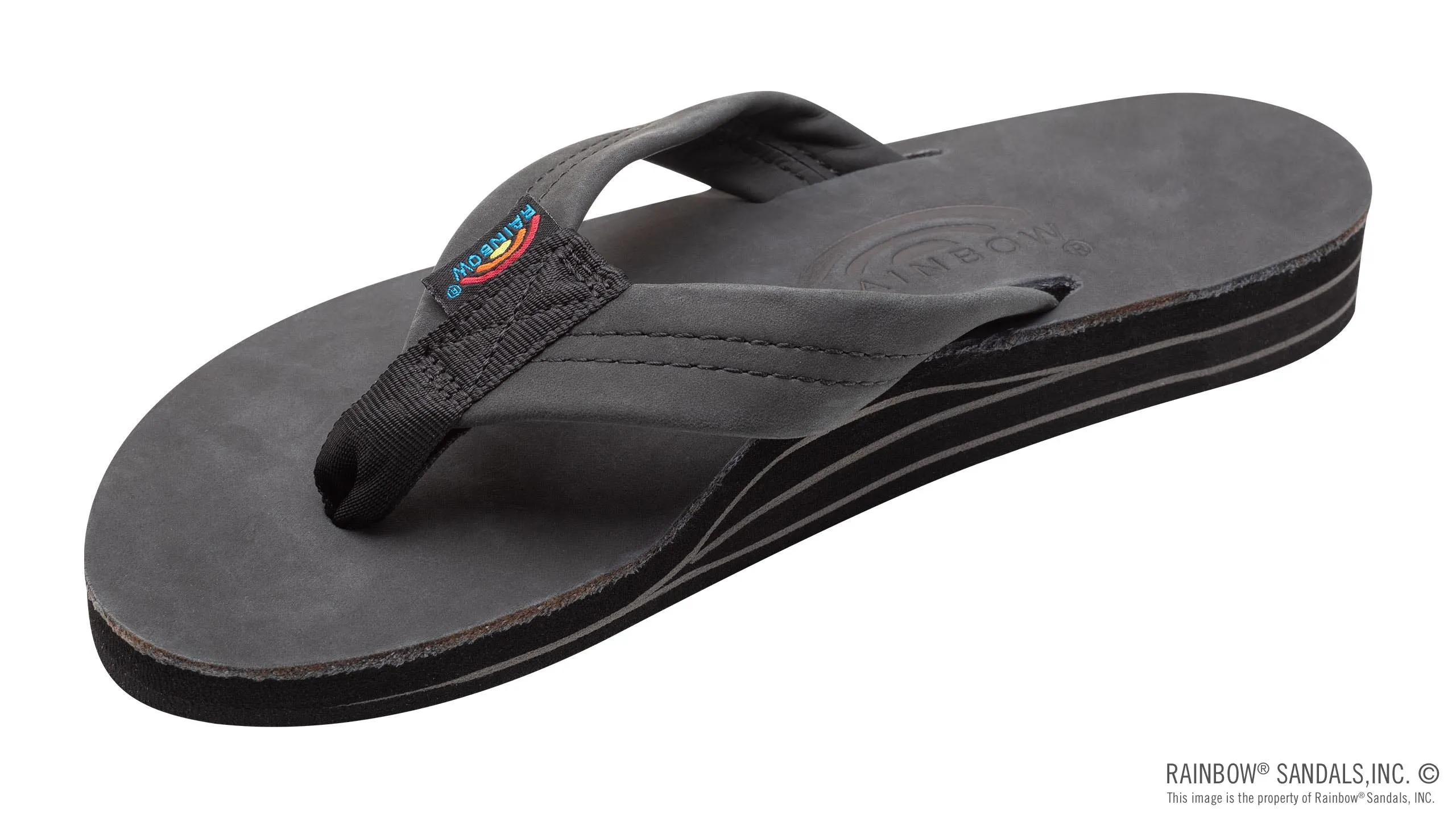 Rainbow Sandals Women's -  Double Layer - 1" Strap - Black