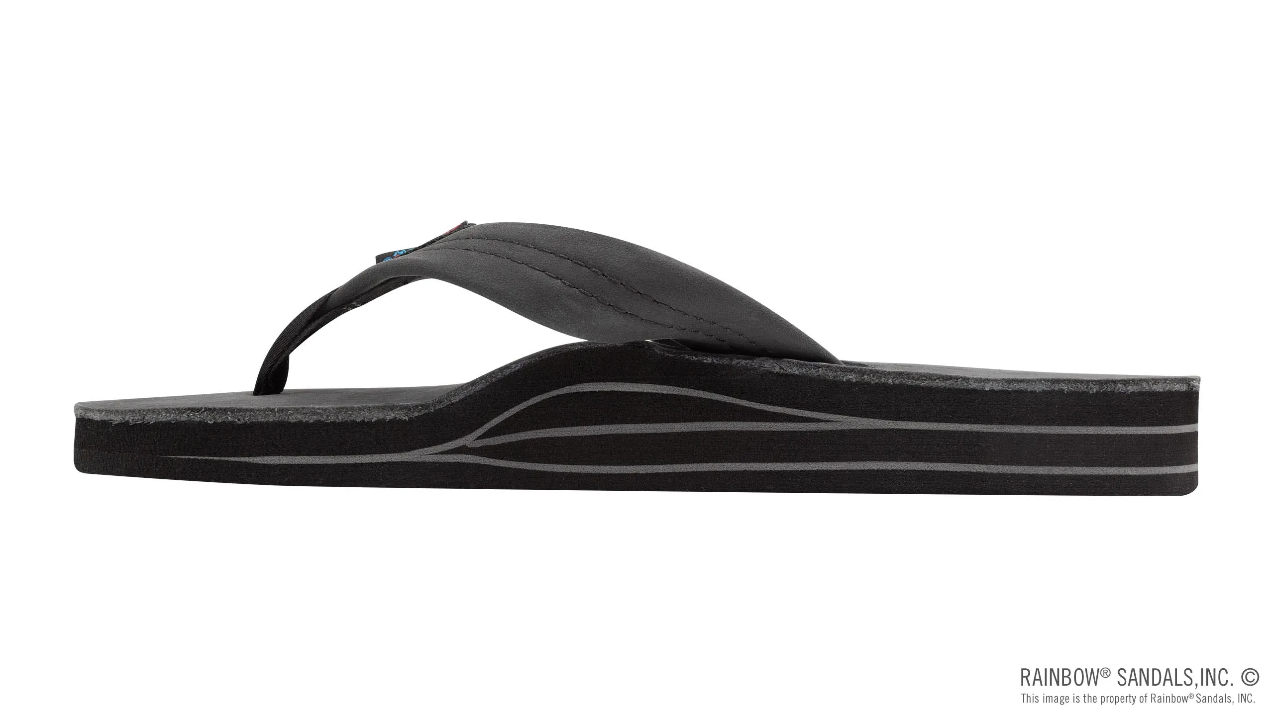 Rainbow Sandals Women's -  Double Layer - 1" Strap - Black