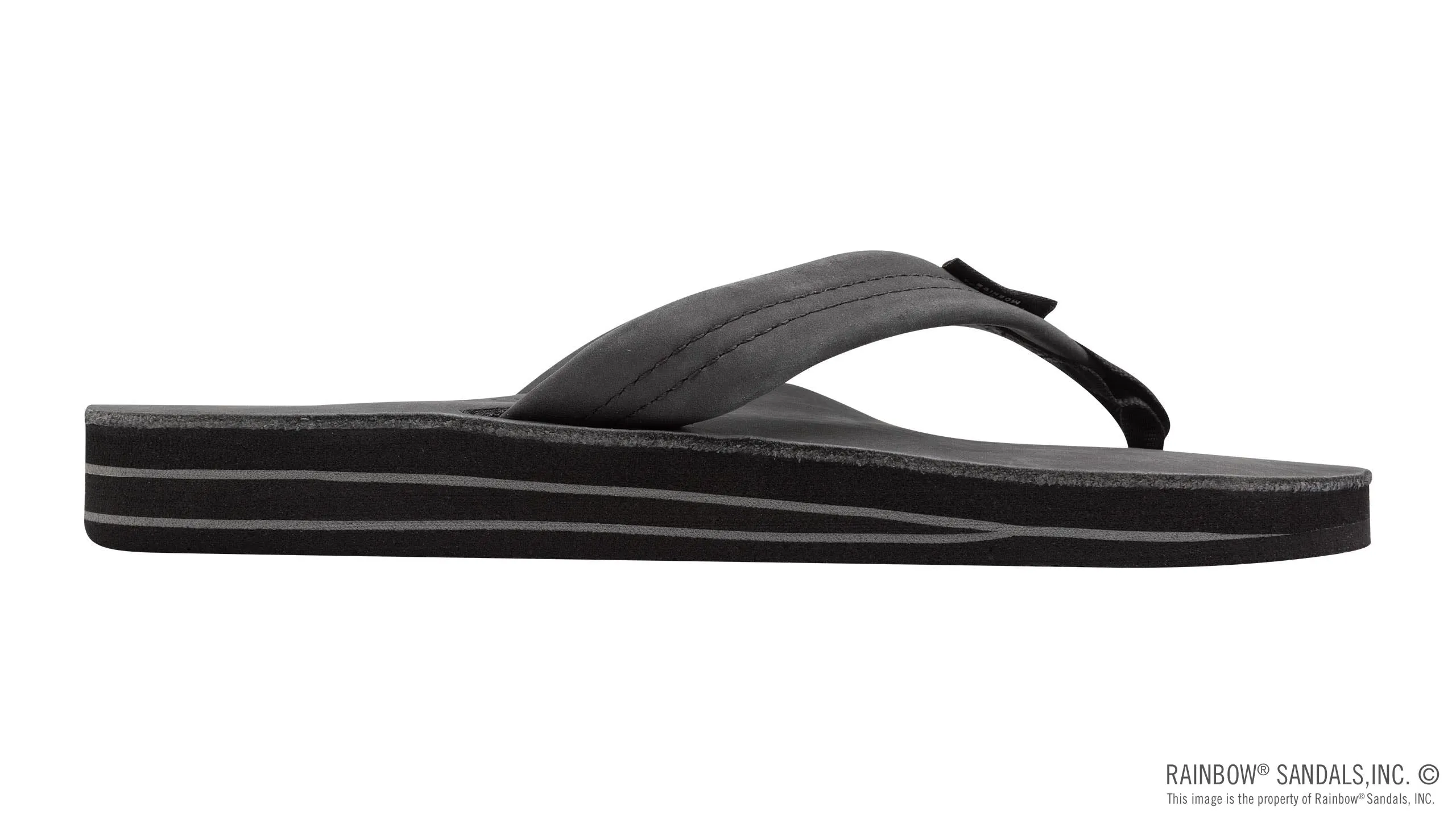 Rainbow Sandals Women's -  Double Layer - 1" Strap - Black