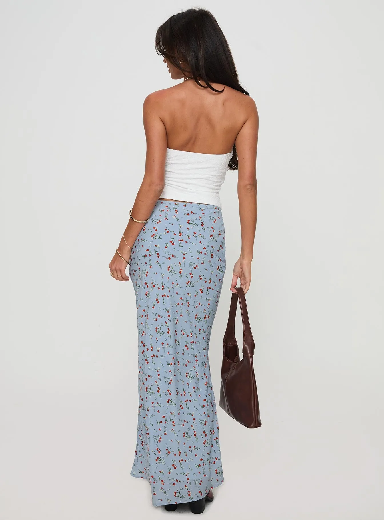 Rotelle Maxi Skirt Blue Floral