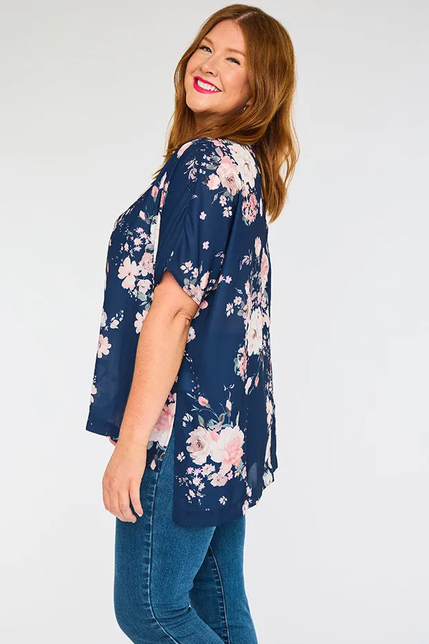 Serena Navy Floral Top