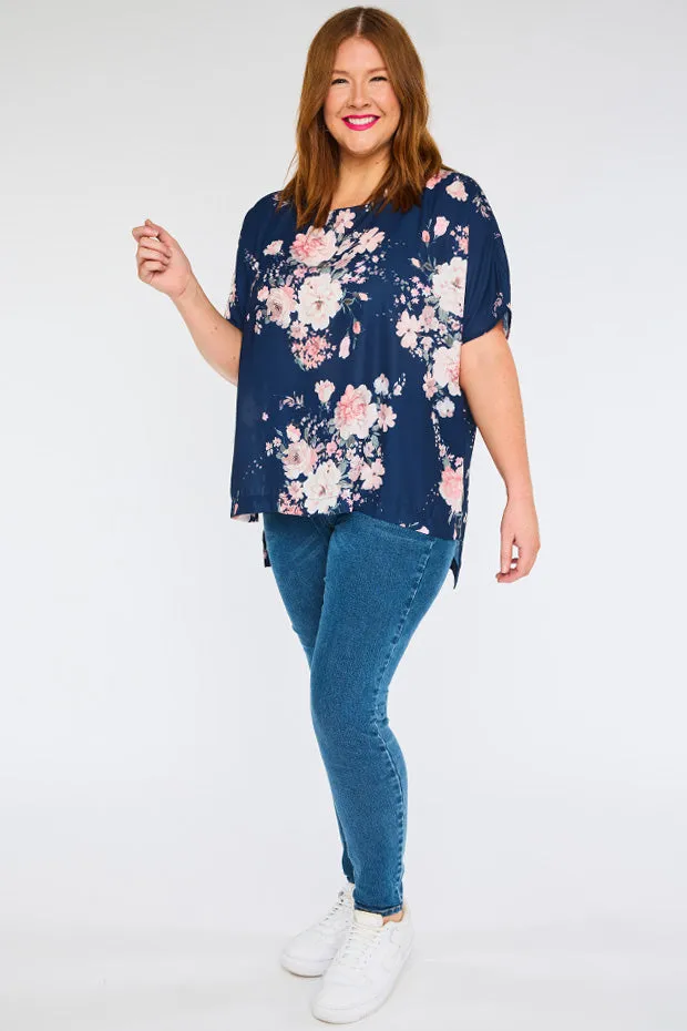 Serena Navy Floral Top