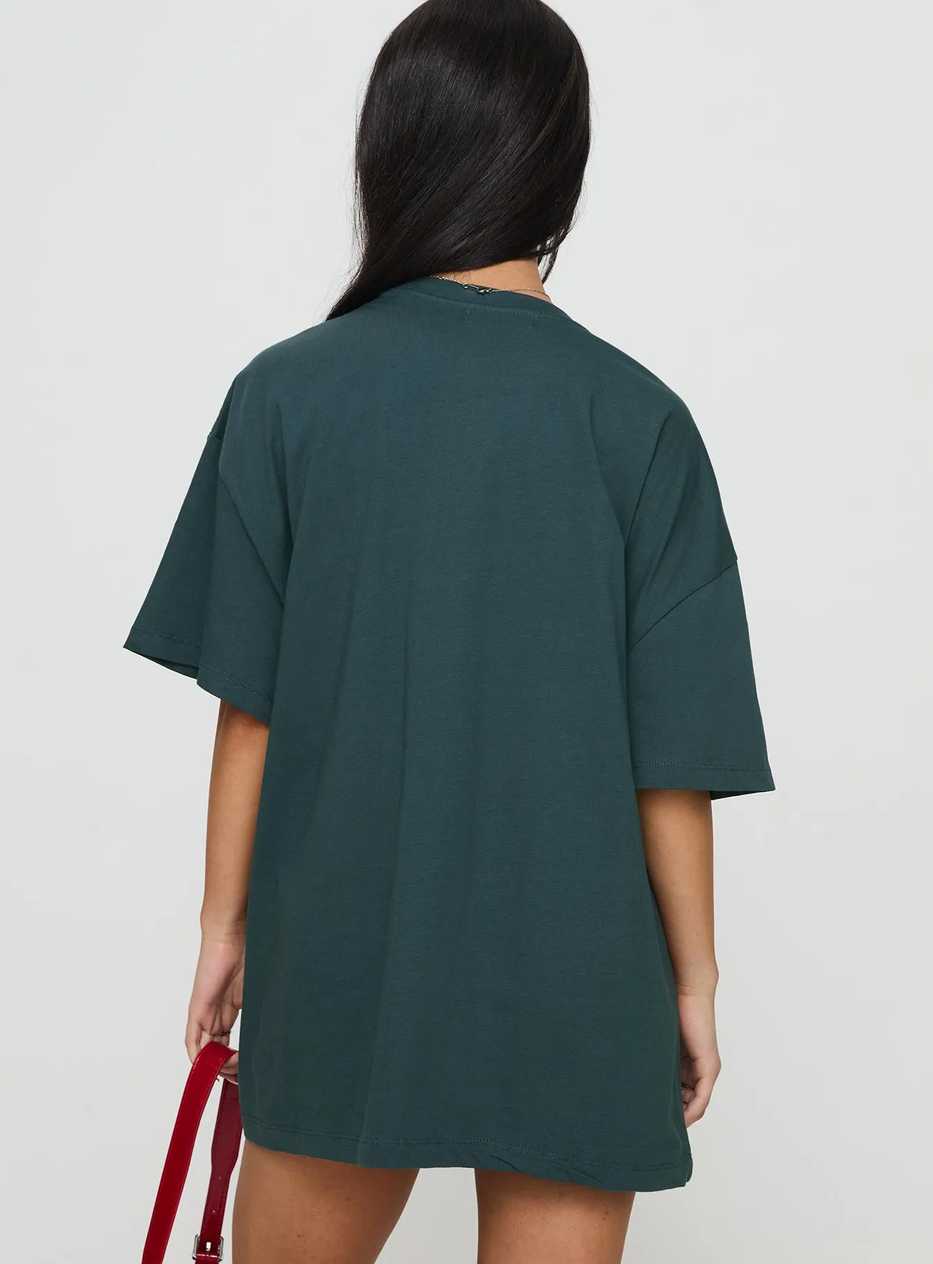 Sour Cherry Oversized Tee Moss Green