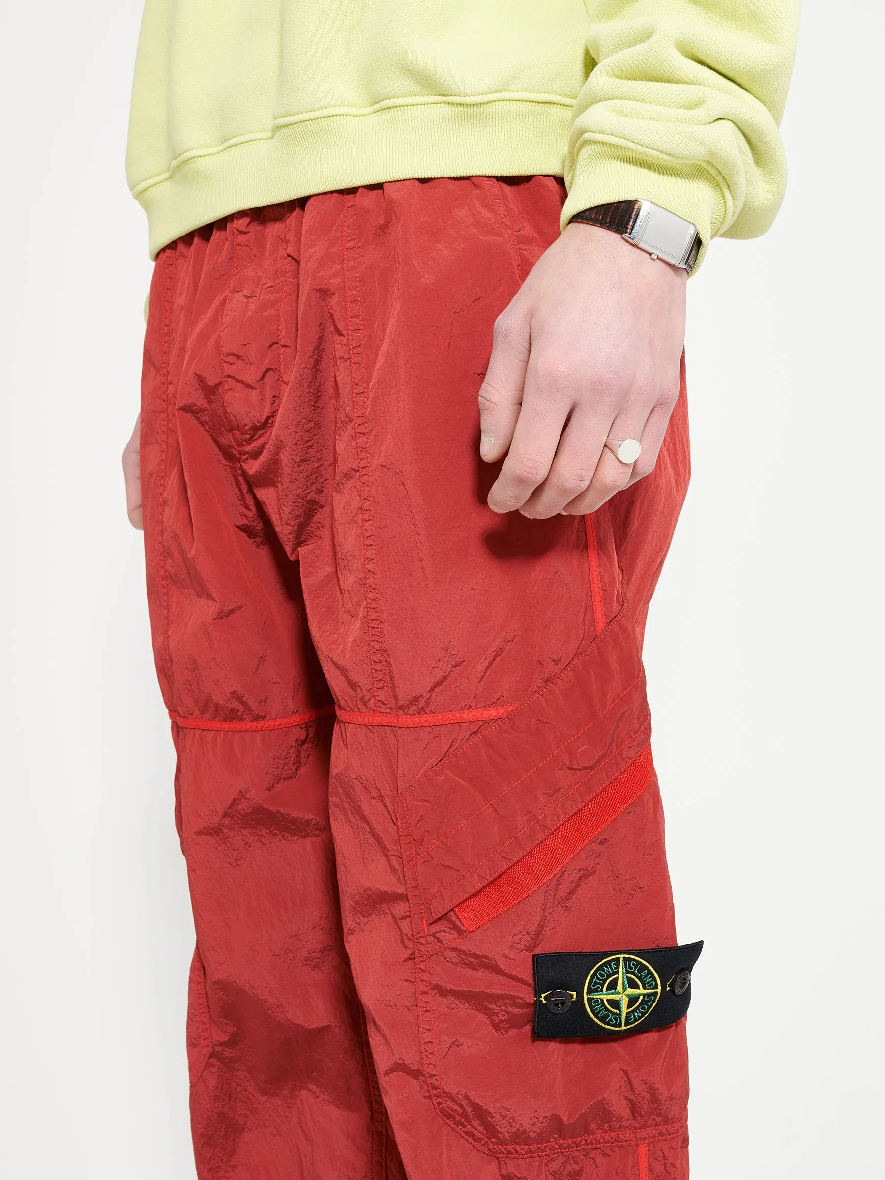 Stone Island Loose Metal Nylon Pants Red