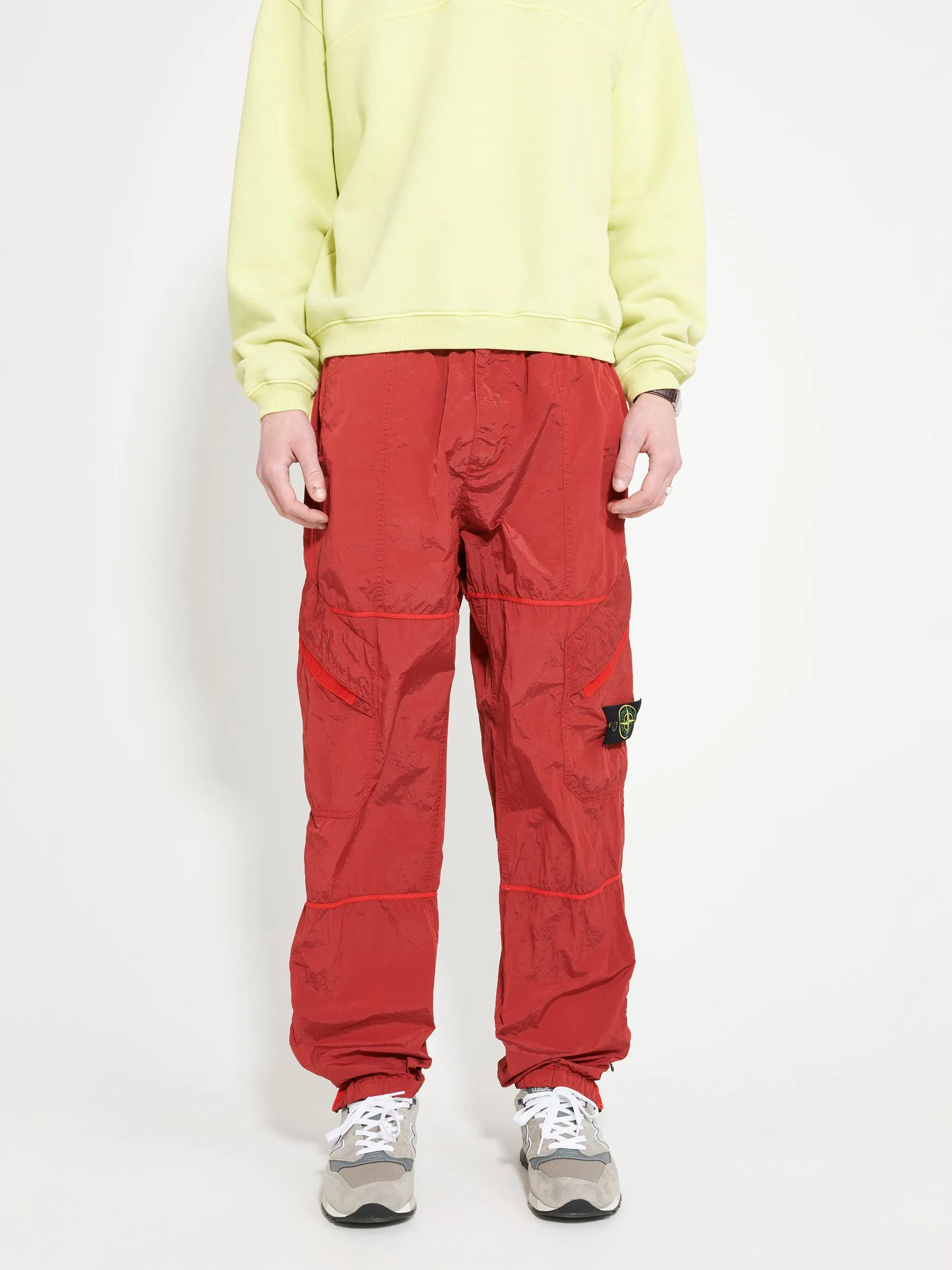 Stone Island Loose Metal Nylon Pants Red