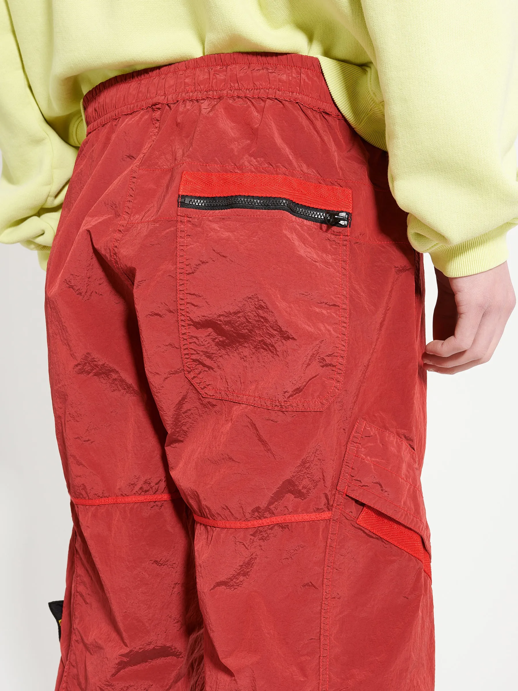 Stone Island Loose Metal Nylon Pants Red