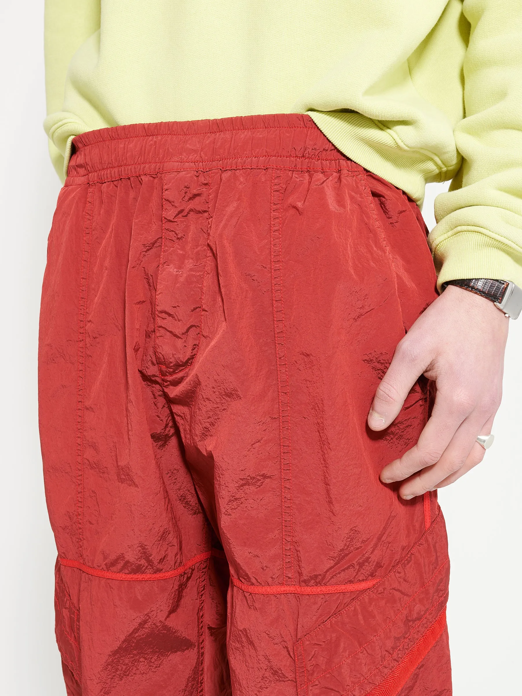 Stone Island Loose Metal Nylon Pants Red