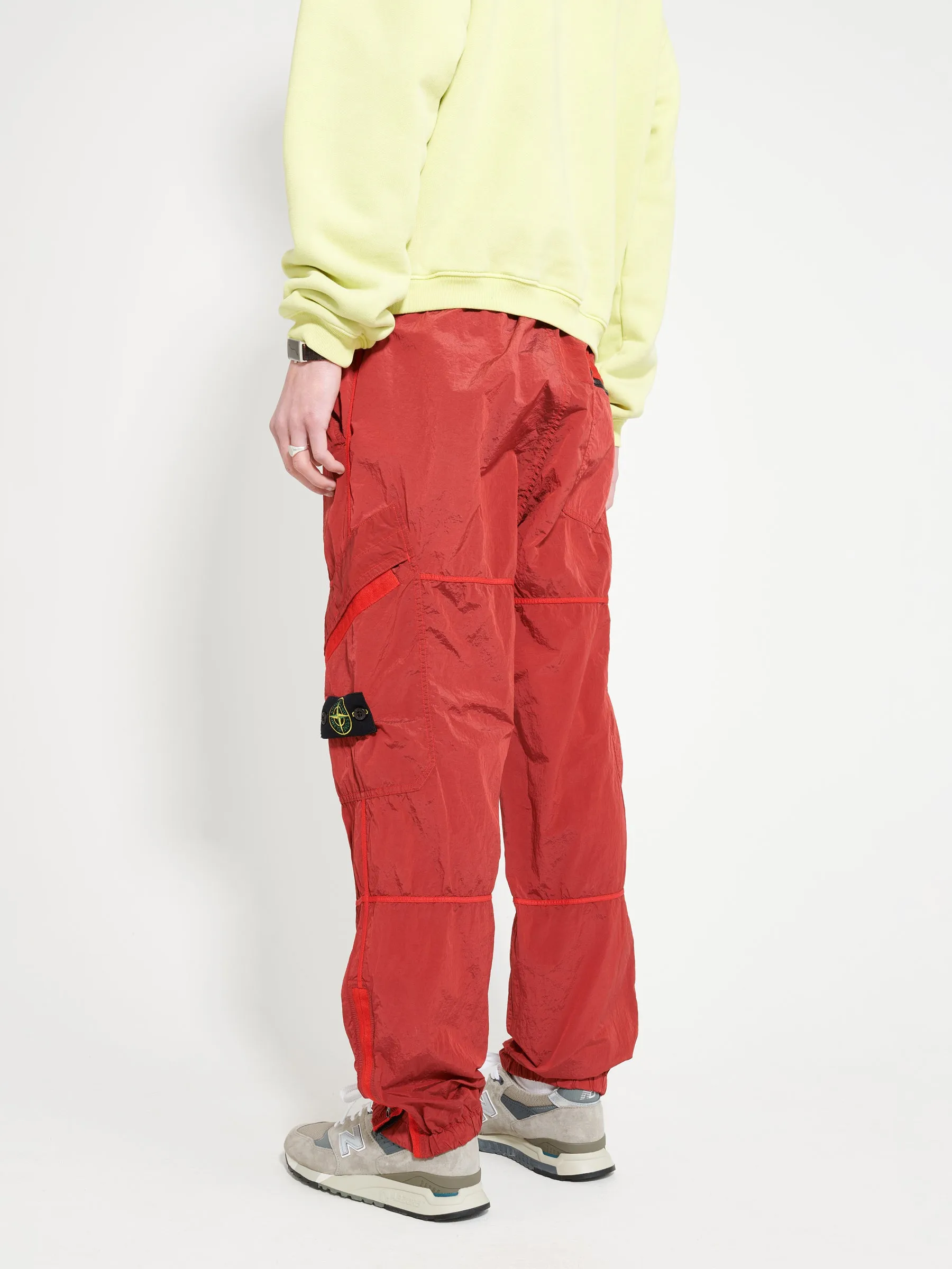 Stone Island Loose Metal Nylon Pants Red