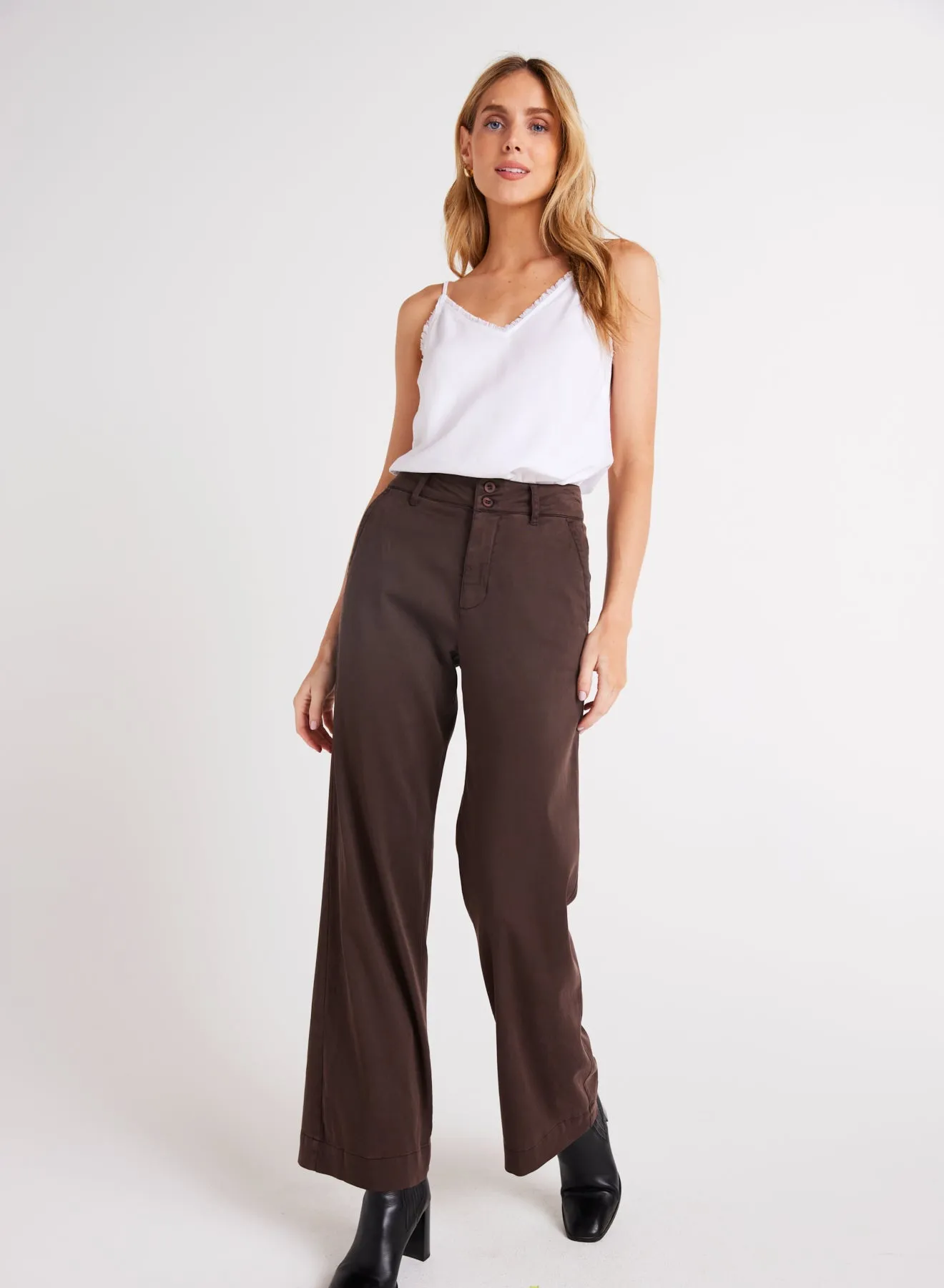 Sydney Wide Leg Pant - Italian Herb