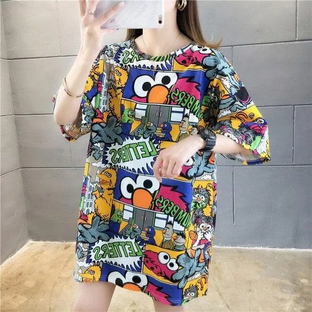 T-Shirt with Overall Print