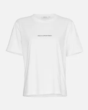 Terina Organic Small Logo Tee - White/Black