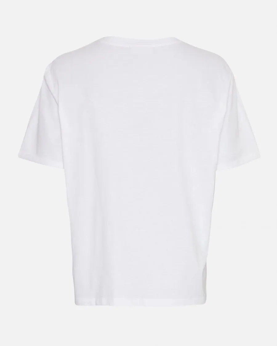 Terina Organic Small Logo Tee - White/Black