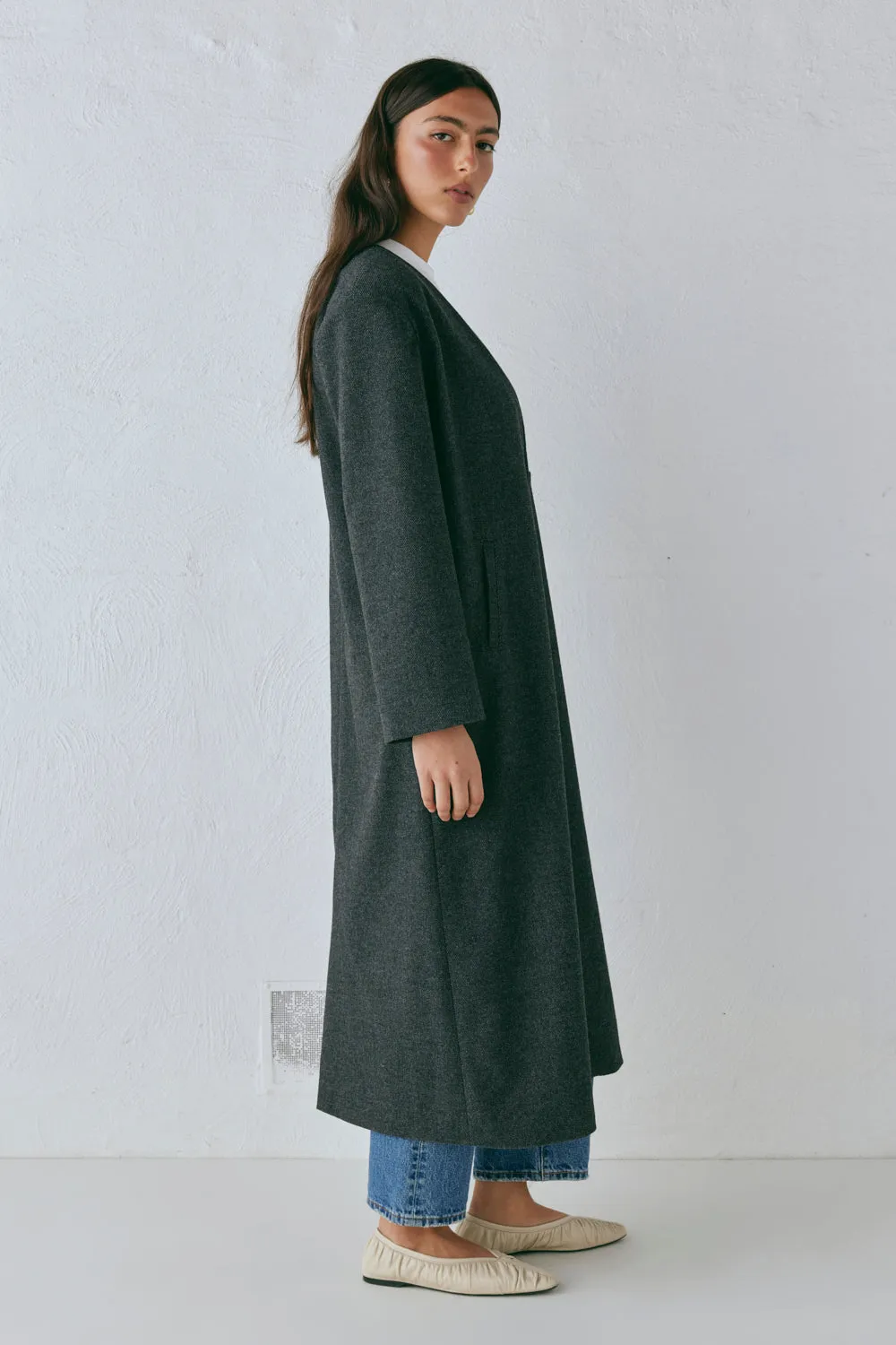 Vale Trench Coat Charcoal