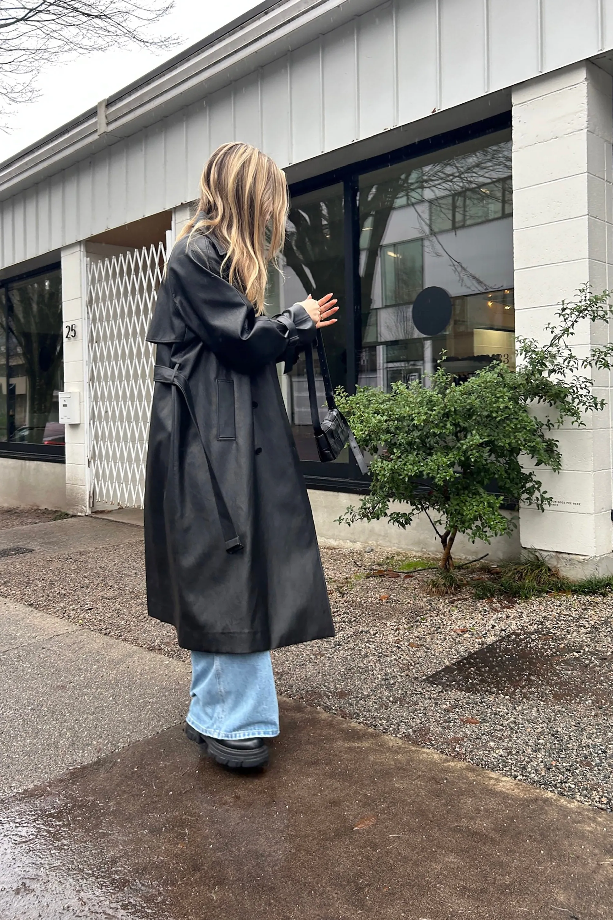 VEGAN LEATHER TRENCH COAT