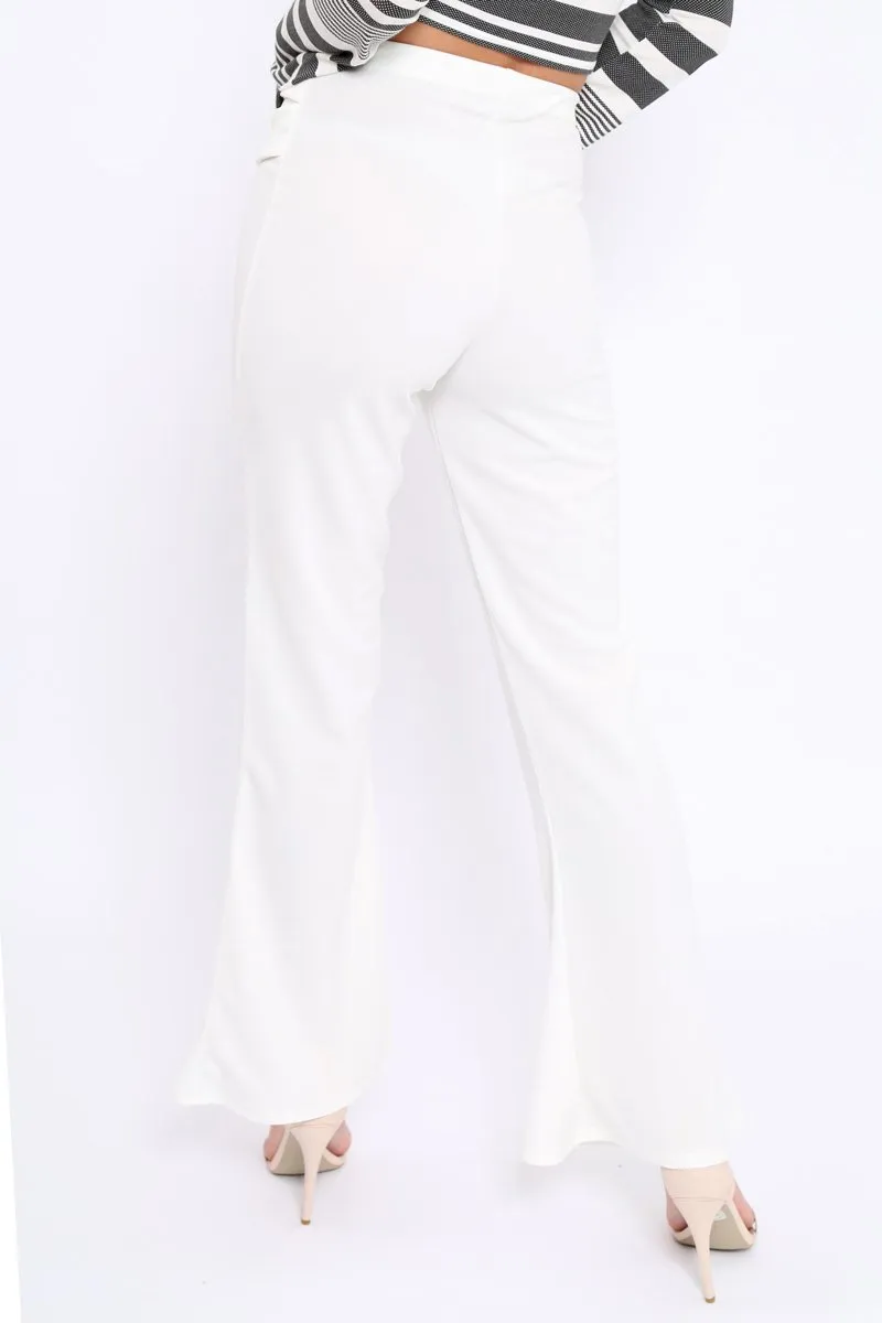 White Kick Flare Pants - Rita