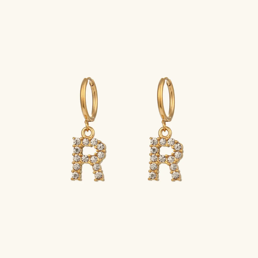 Wilhemina Initial Letter Earrings