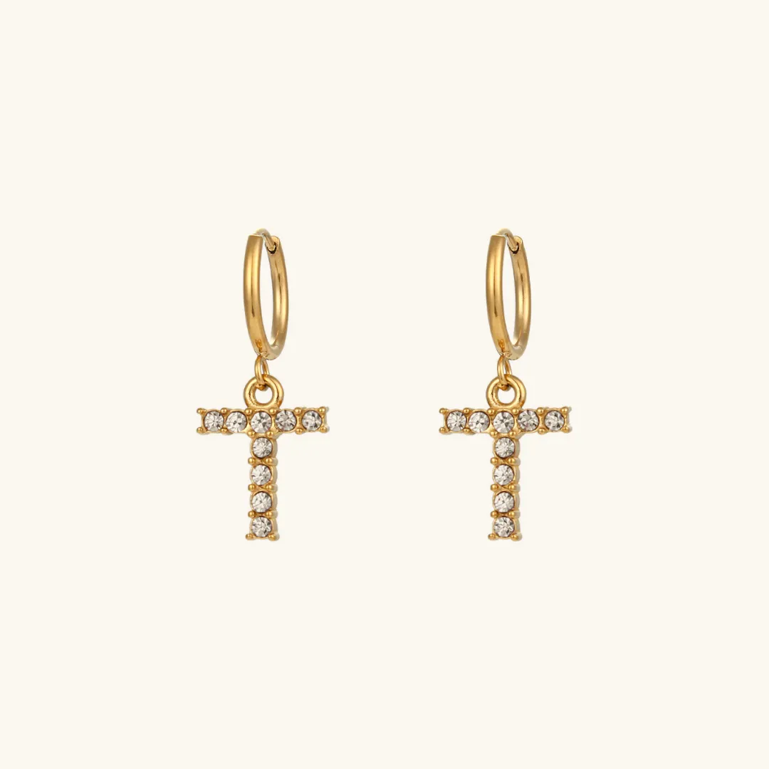 Wilhemina Initial Letter Earrings