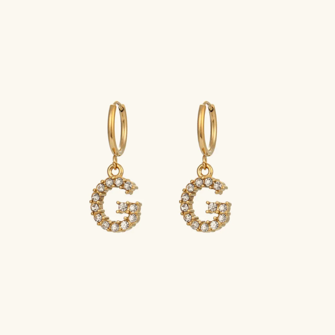 Wilhemina Initial Letter Earrings