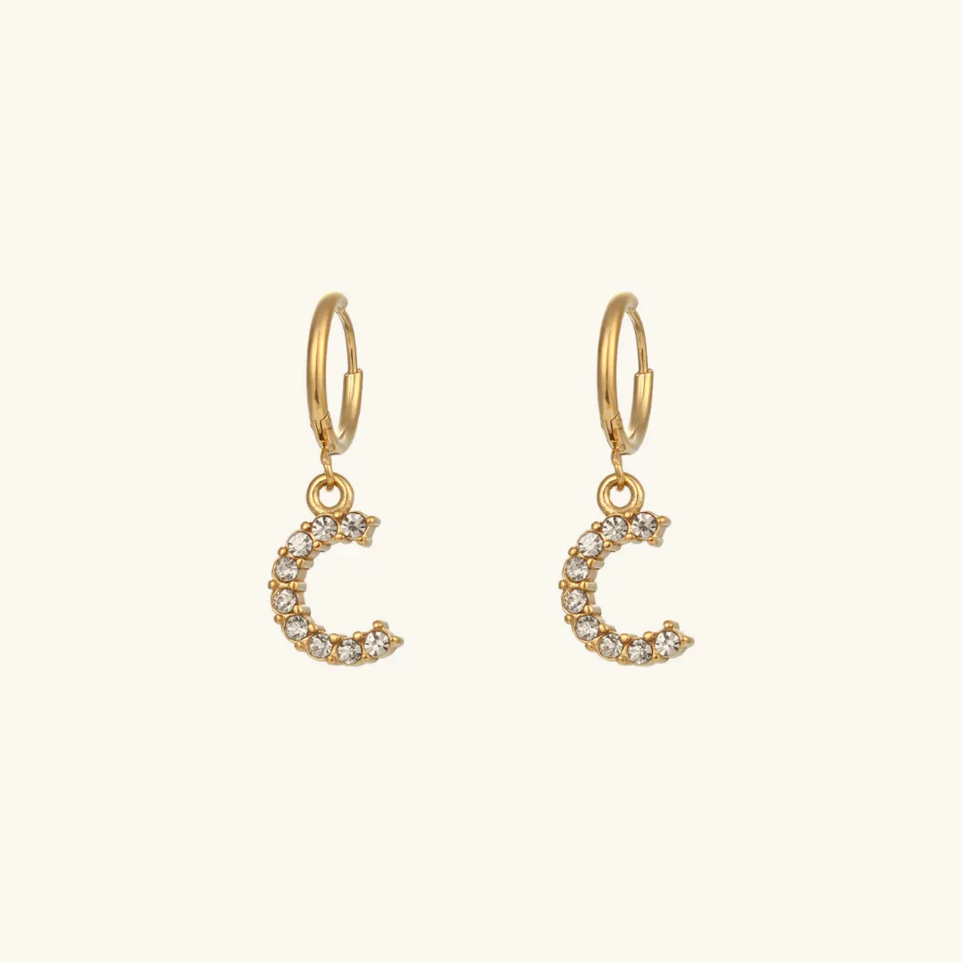 Wilhemina Initial Letter Earrings