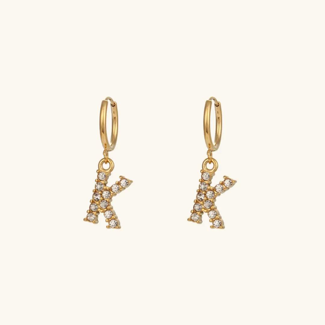 Wilhemina Initial Letter Earrings