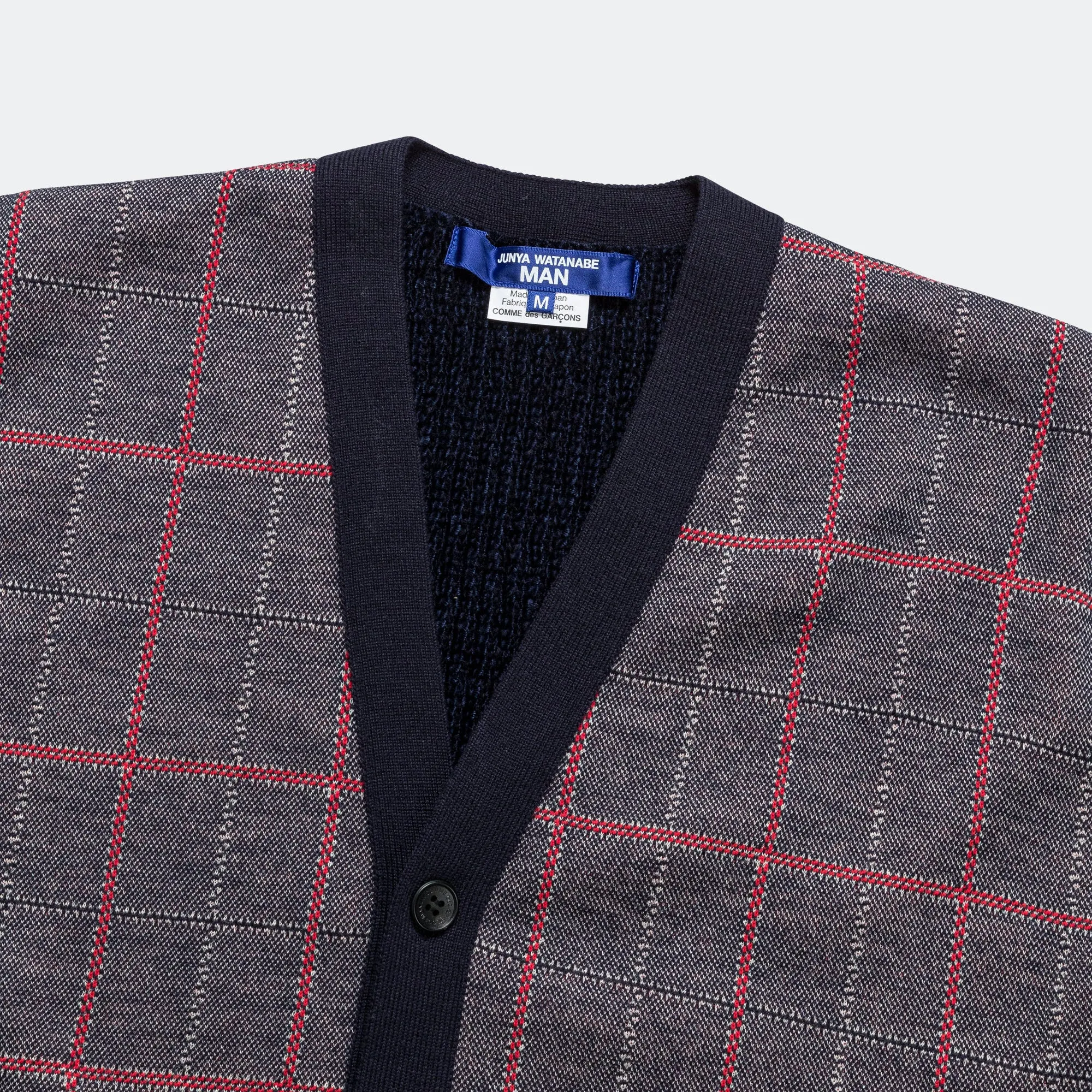 Worsted Wool Interlock Cardigan - Navy