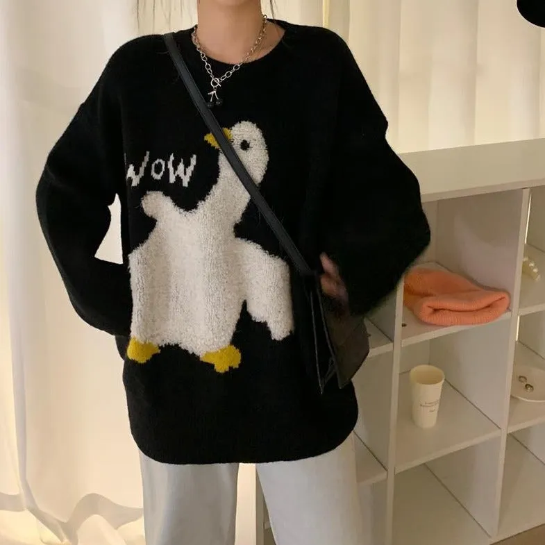 WOW Sweater With Goose Print