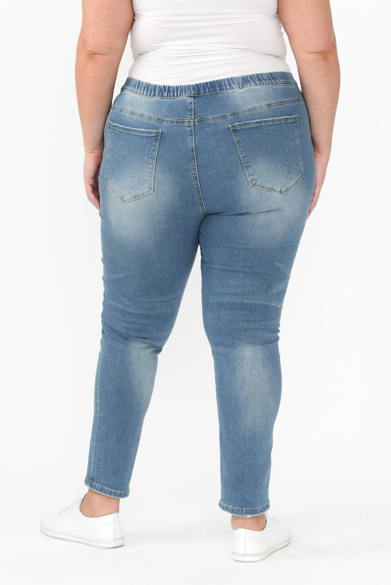 Zadie Distressed Blue Stretch Jeans