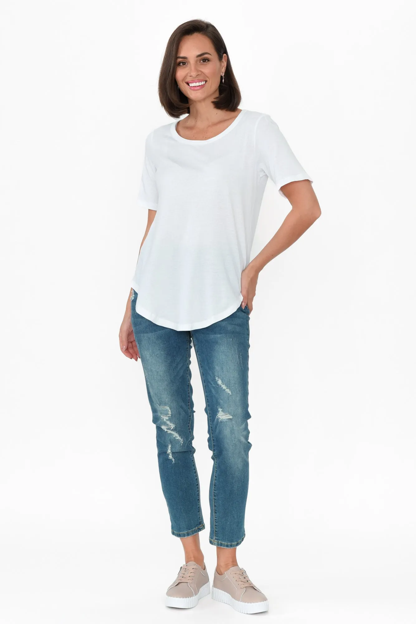 Zadie Distressed Blue Stretch Jeans